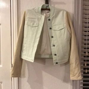 T by Alexander Wang denim leather jacket NWT